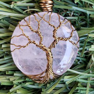 Rose Quartz Tree of Life Wire-wrapped